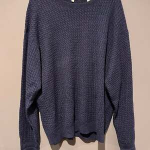 Joseph Abboud Men's 100% Merino Wool Grandpa Cable Knit Navy Sweater XL